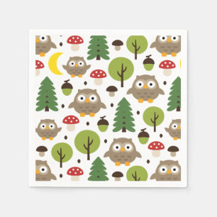 Servilleta De Papel Lechuzas En Las Toallas Forestales