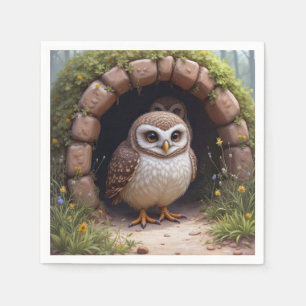 Servilleta De Papel Lechuzas en llamas en una cueva