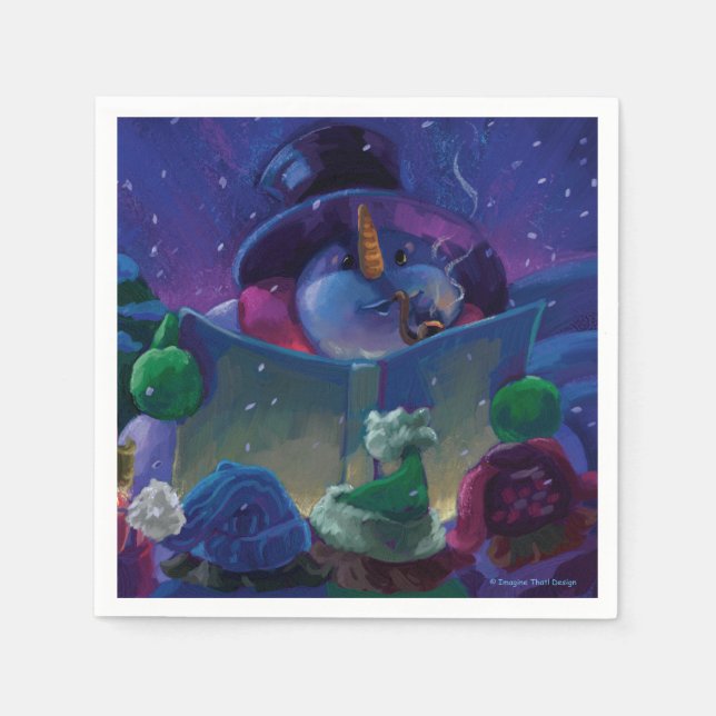 Servilleta De Papel Lectura en invierno (Anverso)