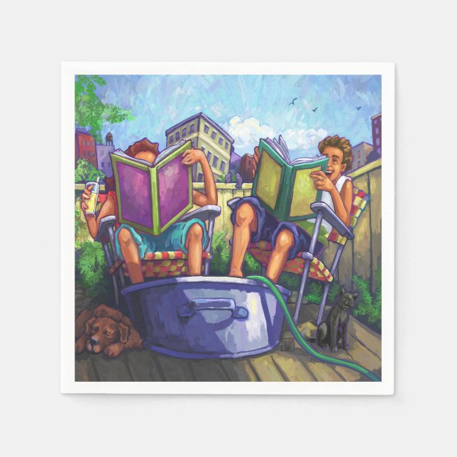 Servilleta De Papel Lectura en verano (Anverso)