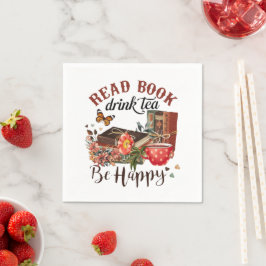 Servilleta De Papel Leer libros, Sip Tea y Quedarse Feliz