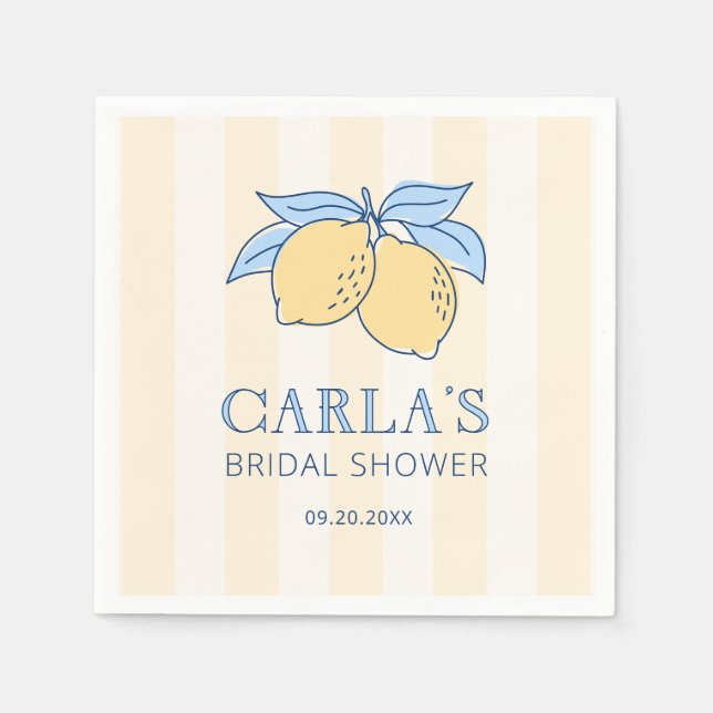 Servilleta De Papel Lemon Amalfi Bridal Shower (Anverso)