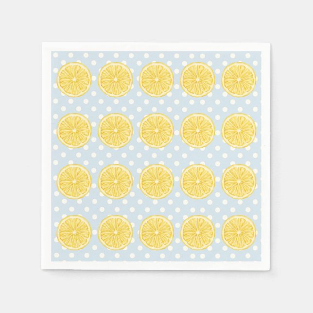 Servilleta De Papel Lemon and Light Blue Summer Napkins (Anverso)