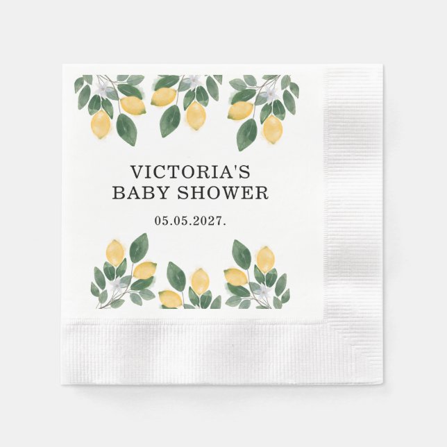 Servilleta De Papel Lemon Baby Shower Candy (Anverso)