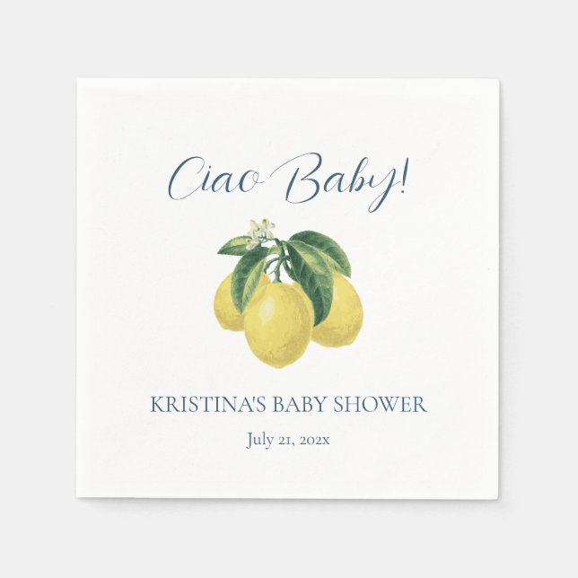 Servilleta De Papel LEMON Baby Shower Paper Napkin (Anverso)