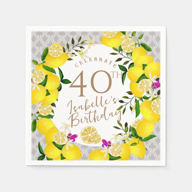 Servilleta De Papel Lemon Birthday (Anverso)