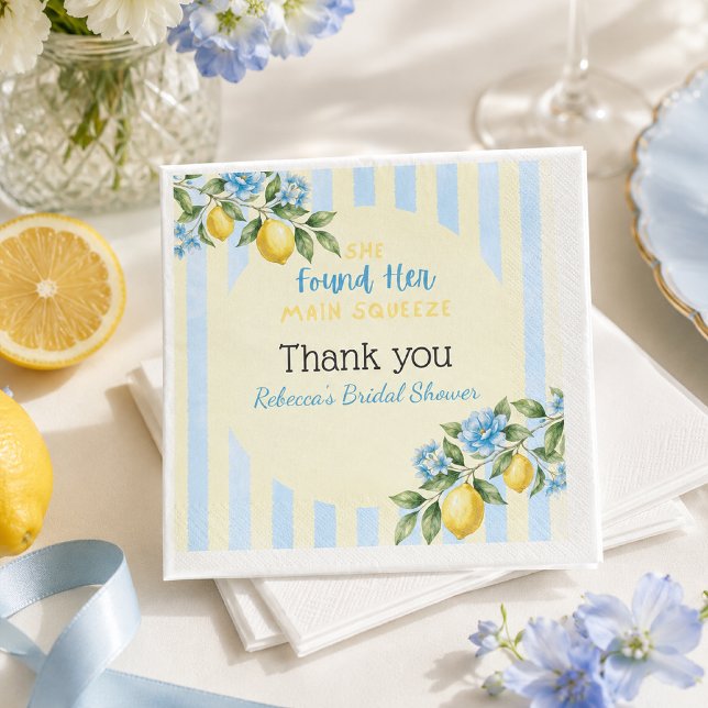 Servilleta De Papel Lemon Blue Main Squeeze Despedida de Soltera (Subido por el creador)