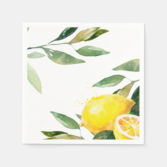 Servilleta De Papel Lemon Boda Napkin (Anverso)