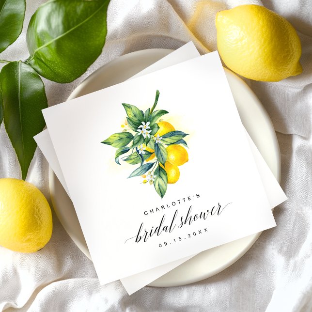 Servilleta De Papel Lemon Bridal Shower (Subido por el creador)