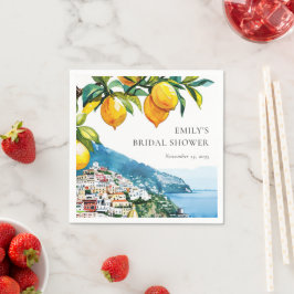 Servilleta De Papel Lemon Citrus Amalfi Coast Bridal