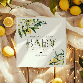 Servilleta De Papel Lemon Citrus mediterráneo Baby Shower Botánico