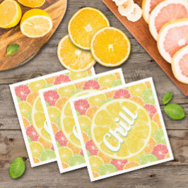 Servilleta De Papel Lemon Citrus Slices Chill Fiesta