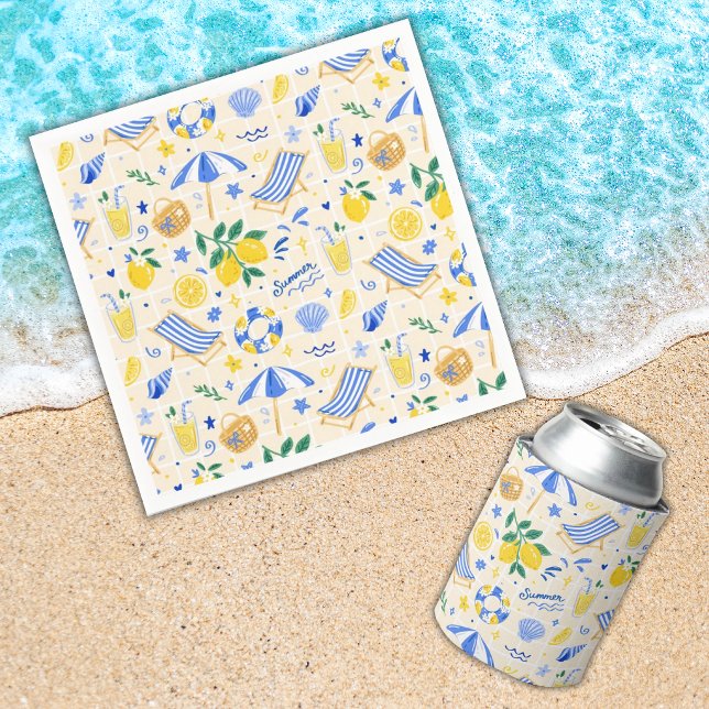 Servilleta De Papel Lemon Cute Verano Náutico  (Subido por el creador)