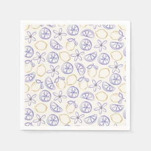 Servilleta De Papel Lemon Doodle Pattern Napkins