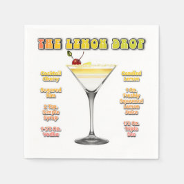 Servilleta De Papel LEMON DROP MARTINI Cocktail Recipe Arte