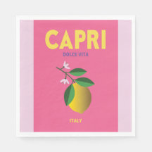 Lemon Fiesta Napkins Capri Italia