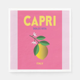 Servilleta De Papel Lemon Fiesta Napkins Capri Italia
