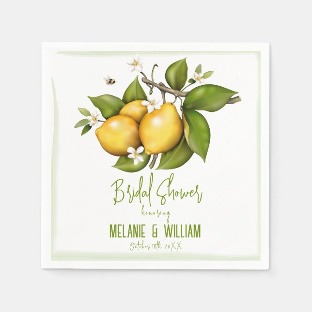 Servilleta De Papel Lemon Floral Botanical (Anverso)