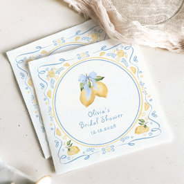 Servilleta De Papel Lemon Floral Italiana Bow Bridal Shower