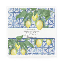 Lemon Foliage Floral Blue Elegant Baby
