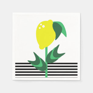 Servilleta De Papel Lemon Fruit Garden Plant Stripes