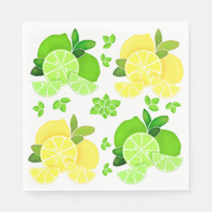 Servilleta De Papel Lemon limes fruta verde fruta cítrica amarillo