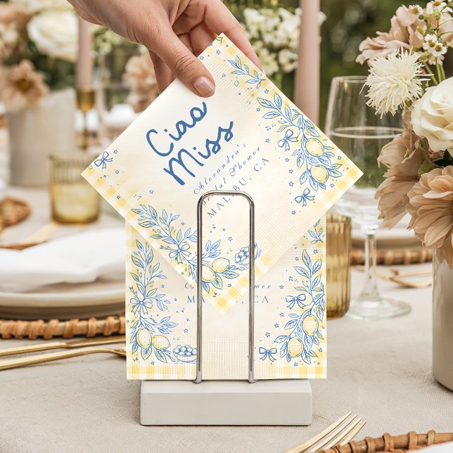 Servilleta De Papel Lemon Olive Ciao Miss Bridal Shower (Subido por el creador)