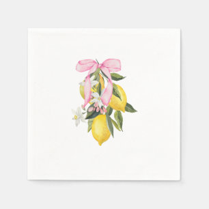 Servilleta De Papel Lemon Pink Bow La Dolce Vita Baby Shower