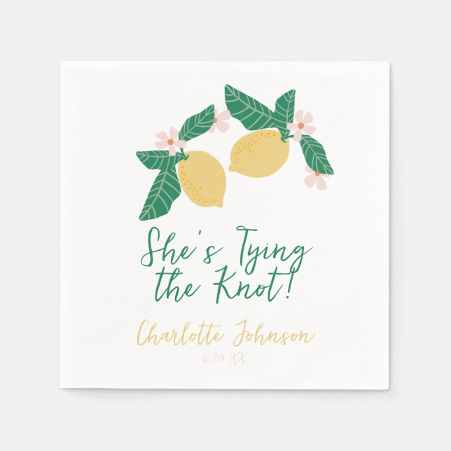 Servilleta De Papel Lemon She's Tying the Knot Despedida de Soltera (Anverso)