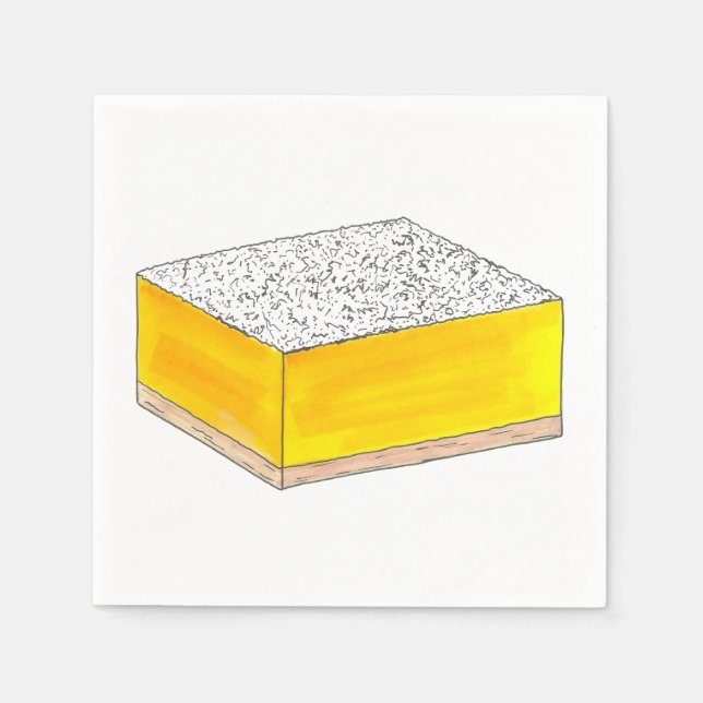 Servilleta De Papel Lemon Square Bar Pastry Dessere Bake Sale Amarillo (Anverso)