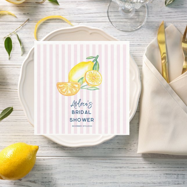 Servilleta De Papel Lemon Yellow Citrus Bridal Shower  (Subido por el creador)