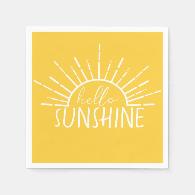 Servilleta De Papel Lemon Yellow Simple Moderno Hello Sunshine (Anverso)