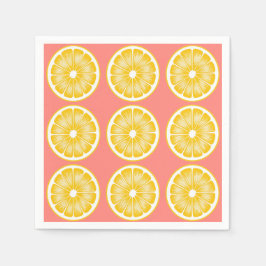 Servilleta De Papel Lemonada rosa moderna y amarillo
