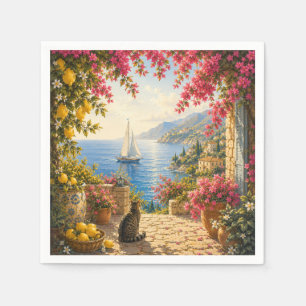 Servilleta De Papel Lemonar de la Costa Amalfi Mediterráneo Italiano