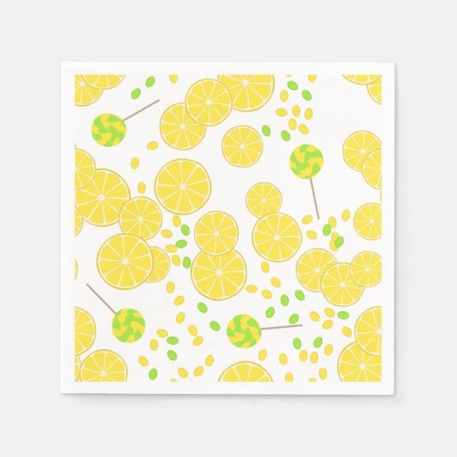 Servilleta De Papel Lemones brillantes sin foco dulces lollipops (Anverso)