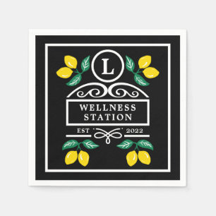 Servilleta De Papel Lemones monogramas modernos