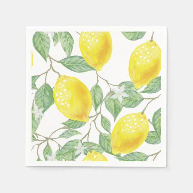 Servilleta De Papel Lemones y hojas servilletas de papel (Anverso)