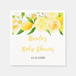 Servilleta De Papel Lemons and Foliage Baby Shower