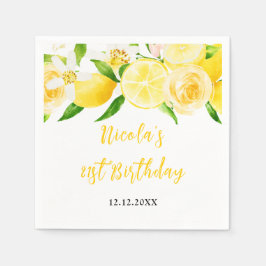 Servilleta De Papel Lemons and Foliage Birthday
