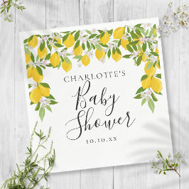 Servilleta De Papel Lemons Blossom Greenery Baby Shower