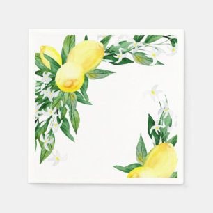 Servilleta De Papel Lemons Blossom Greenery Moda papel Fiesta