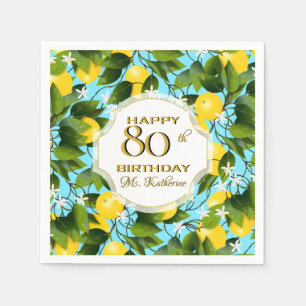Servilleta De Papel Lemons Citrus Fruit Floral Birthday Party