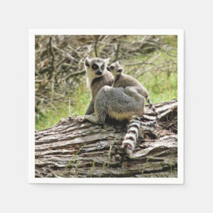 SERVILLETA DE PAPEL LEMUR DE TALLA ANILLA
