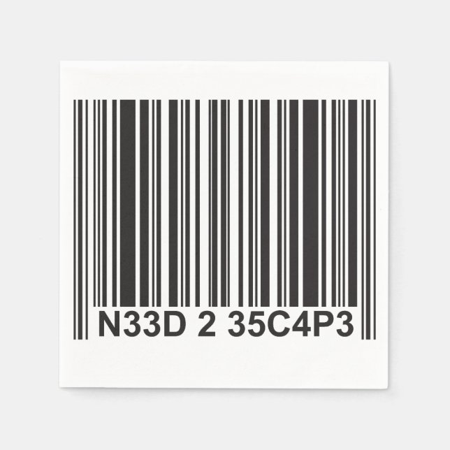 Servilleta De Papel Lengua de código de barras: necesidad de escapar (Anverso)