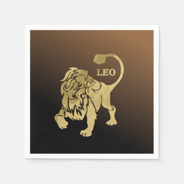 Servilleta De Papel Leo Lion Zodiac (Anverso)