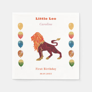 Servilleta De Papel Leo Zodiac 1st Birthday Balloons & Artistic