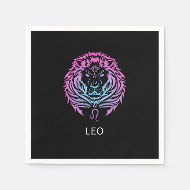 Servilleta De Papel Leo Zodiac Sign The Lion Design Birthday Gift (Anverso)
