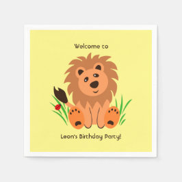 Servilleta De Papel León lindo en la hierba con picadillo