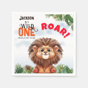 Servilleta De Papel Leon Safari Wild One Kids Cumpleaños