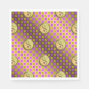 Servilleta De Papel León y Rooster Metalizado